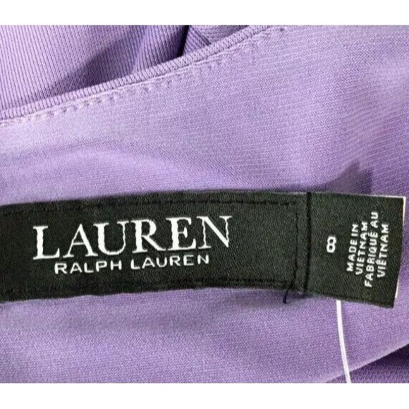 Lauren Ralph Lauren Stretch Crew Neck 3/4 Sleeve Dress in Wisteria size … - Picture 9 of 9